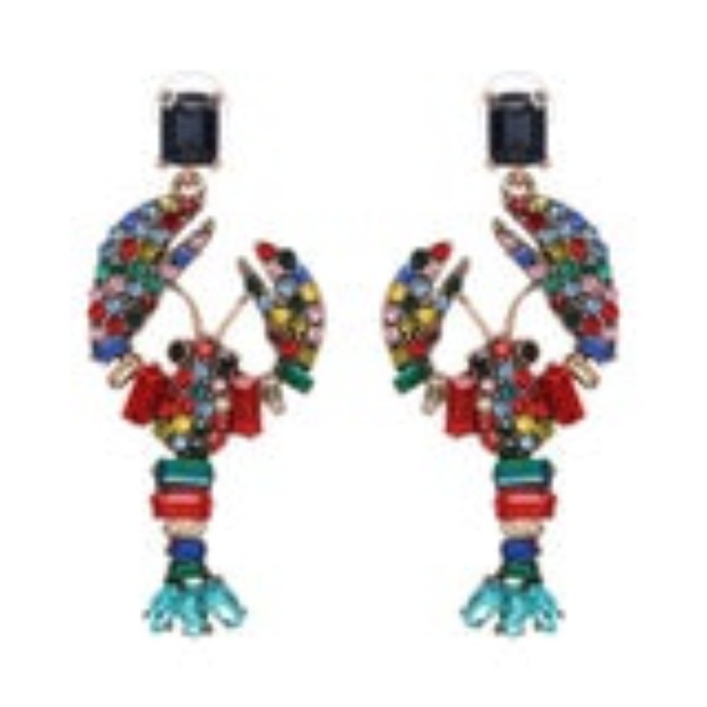 Lobster Shaped Crystal earrings